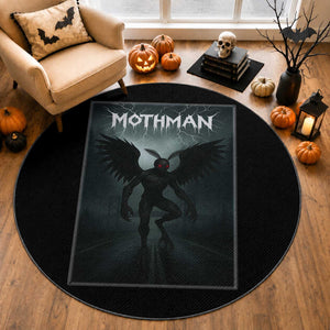 Mothman Round Rug Folklore Gothic Horror Cryptid Gift