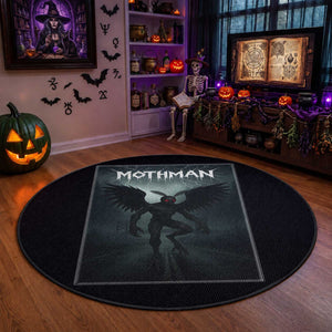 Mothman Round Rug Folklore Gothic Horror Cryptid Gift