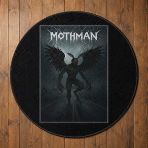 Mothman Round Rug Folklore Gothic Horror Cryptid Gift