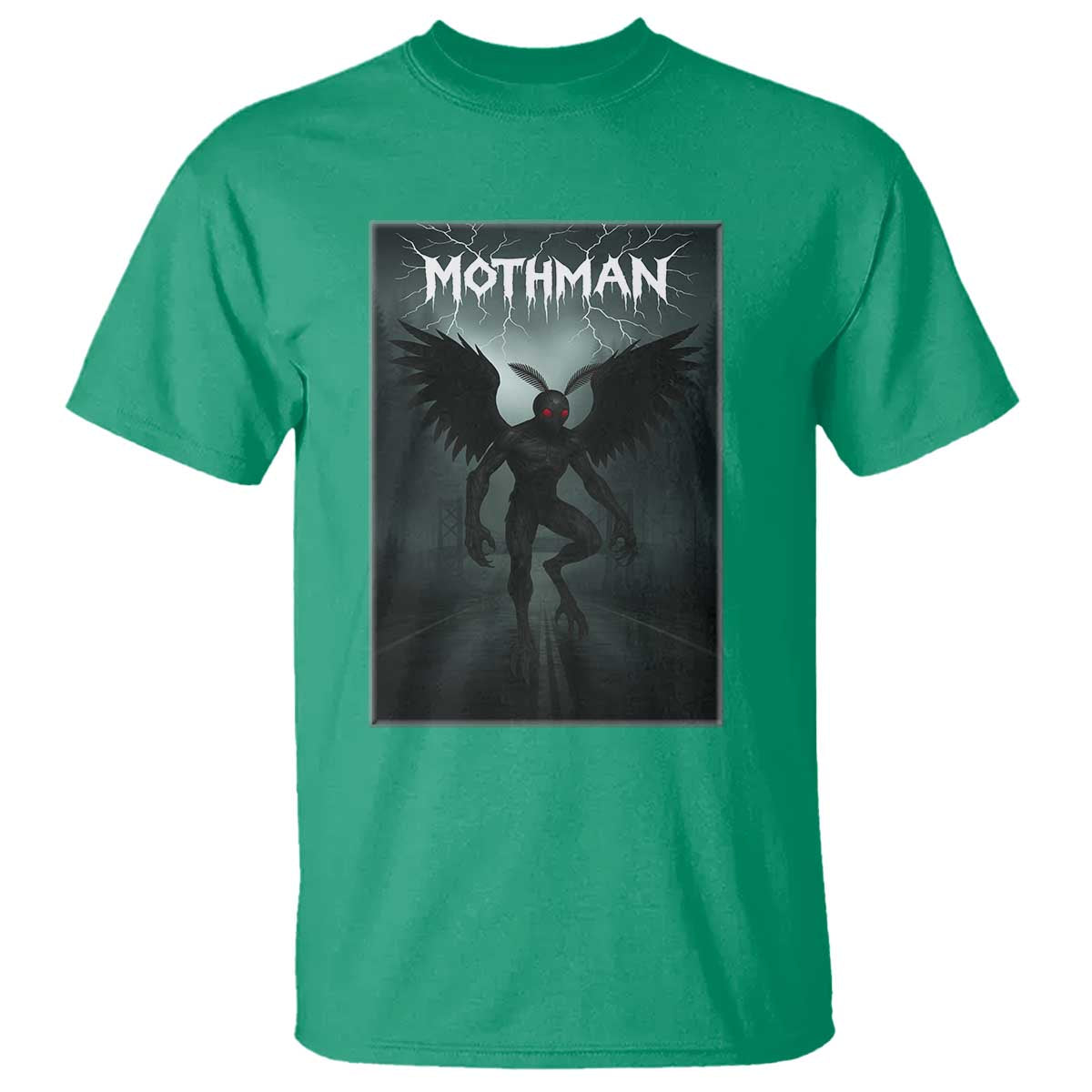 Mothman T Shirt Folklore Gothic Horror Cryptid Gift TS12 Irish Green Print Your Wear