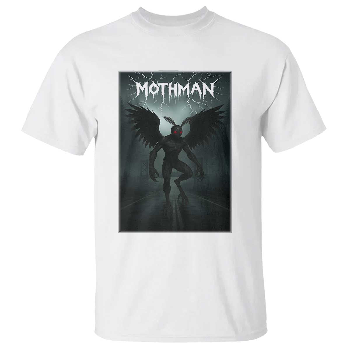 Mothman T Shirt Folklore Gothic Horror Cryptid Gift TS12 White Print Your Wear