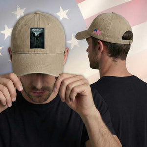 Mothman Washed Cotton Baseball Cap Folklore Gothic Horror Cryptid Gift TS12 Print Your Wear