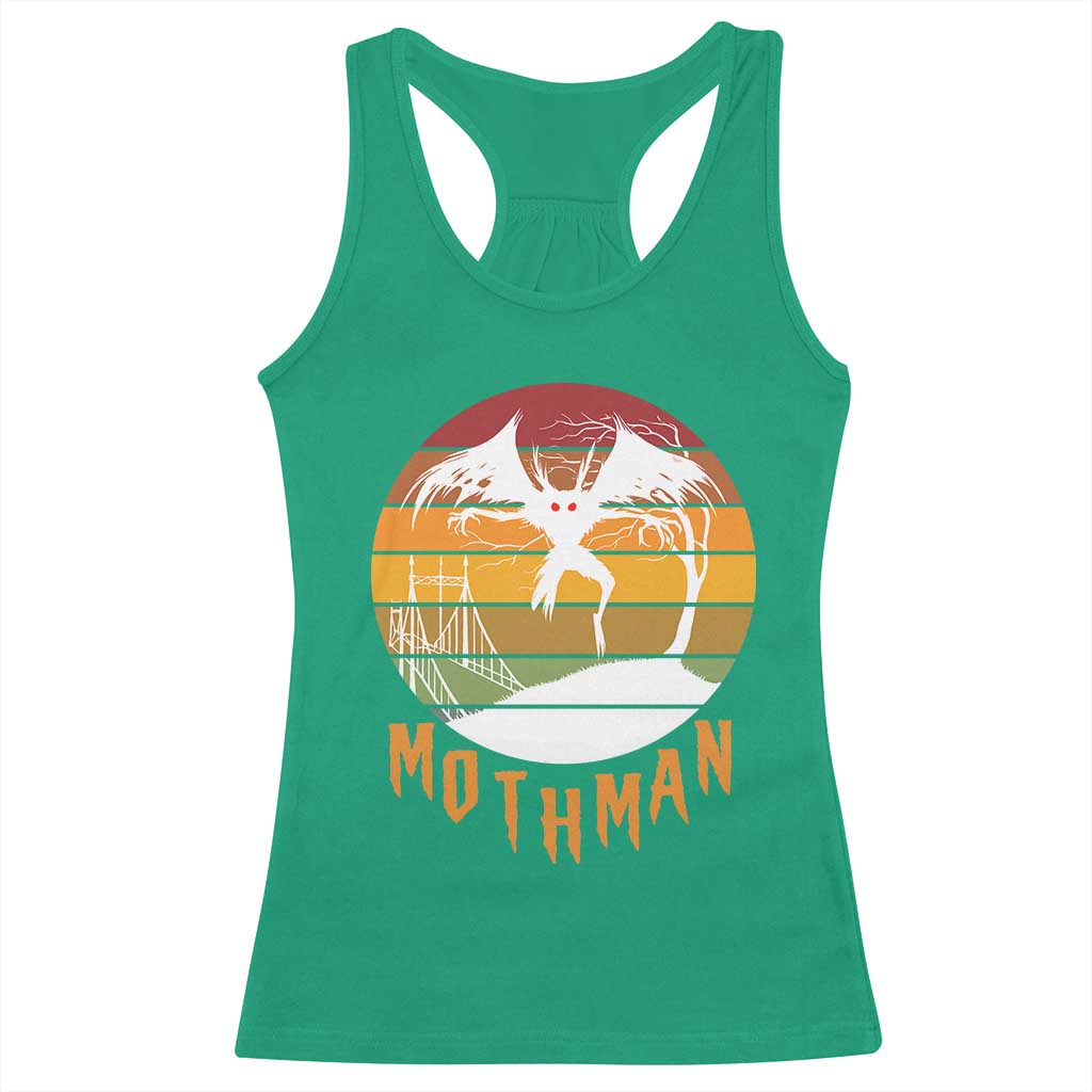 Mothman Racerback Tank Top Retro Vintage Cryptid Gothic Horror Gift TS12 Irish Green Print Your Wear