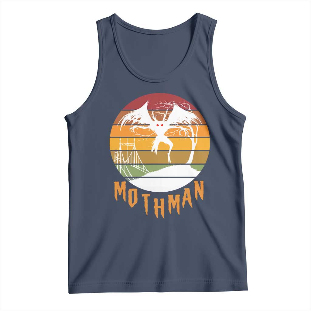 Mothman Tank Top Retro Vintage Cryptid Gothic Horror Gift TS12 Navy Print Your Wear
