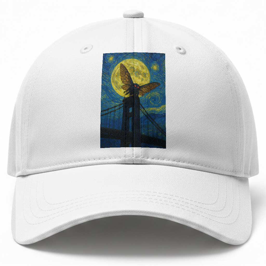 Mothman Starry Night Baseball Cap Van Gogh Cryptid Gift TS12 Print Your Wear
