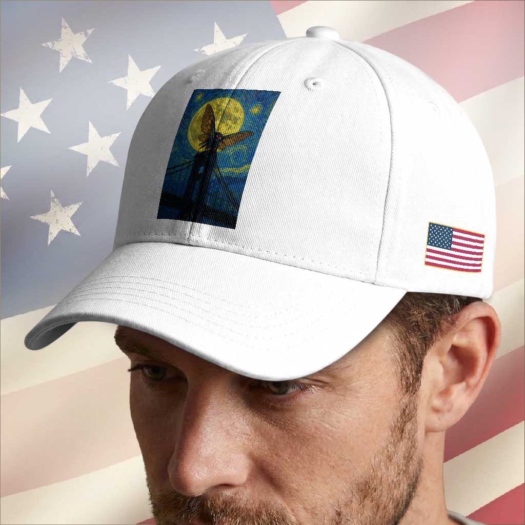 Mothman Starry Night Baseball Cap Van Gogh Cryptid Gift TS12 Print Your Wear