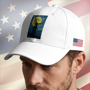 Mothman Starry Night Baseball Cap Van Gogh Cryptid Gift TS12 Print Your Wear