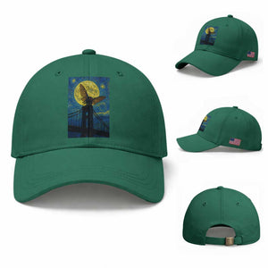 Mothman Starry Night Baseball Cap Van Gogh Cryptid Gift TS12 Baseball Cap Universal Fit Irish Green Print Your Wear