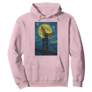 Mothman Starry Night Hoodie Van Gogh Cryptid Gift TS12 Light Pink Print Your Wear