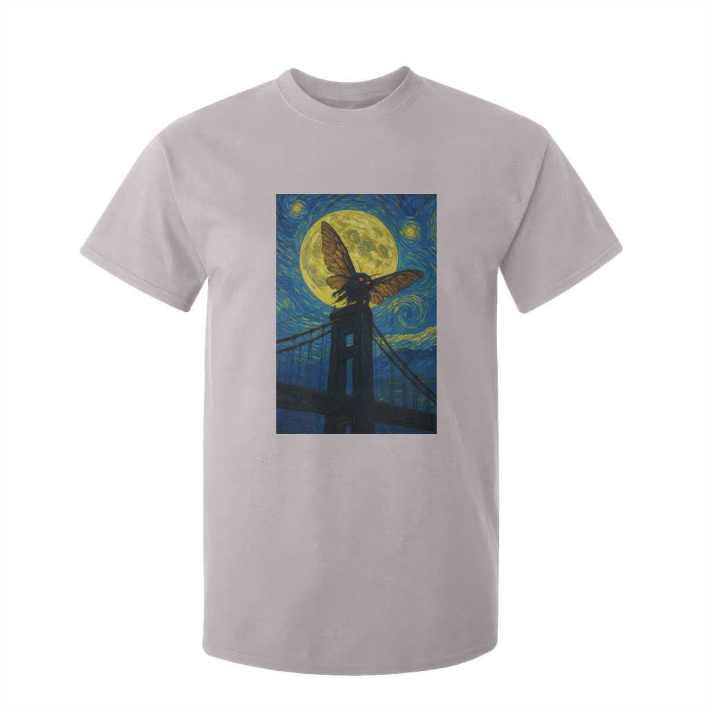 Mothman Starry Night T Shirt For Kid Van Gogh Cryptid Gift TS12 Ice Gray Print Your Wear