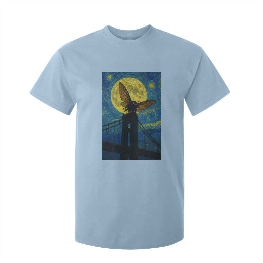 Mothman Starry Night T Shirt For Kid Van Gogh Cryptid Gift TS12 Light Blue Print Your Wear