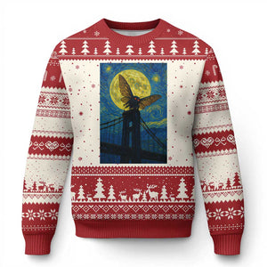 Mothman Starry Night Ugly Christmas Sweater Van Gogh Cryptid Gift TS12 Beige Red Print Your Wear