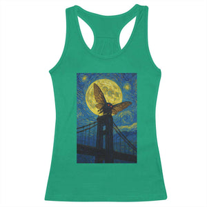 Mothman Starry Night Racerback Tank Top Van Gogh Cryptid Gift TS12 Irish Green Print Your Wear