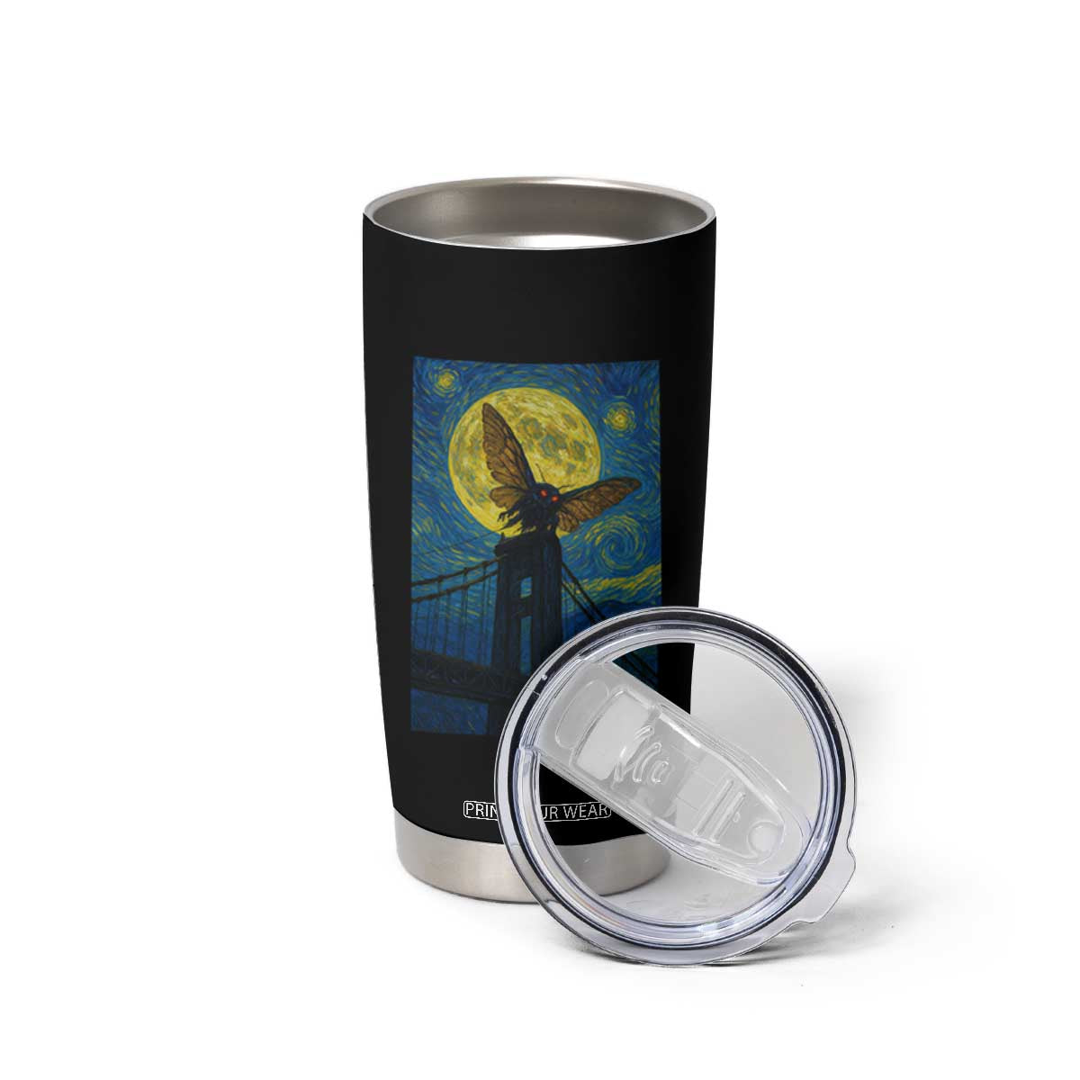 Mothman Starry Night Tumbler Cup Van Gogh Cryptid Gift TS12 Print Your Wear