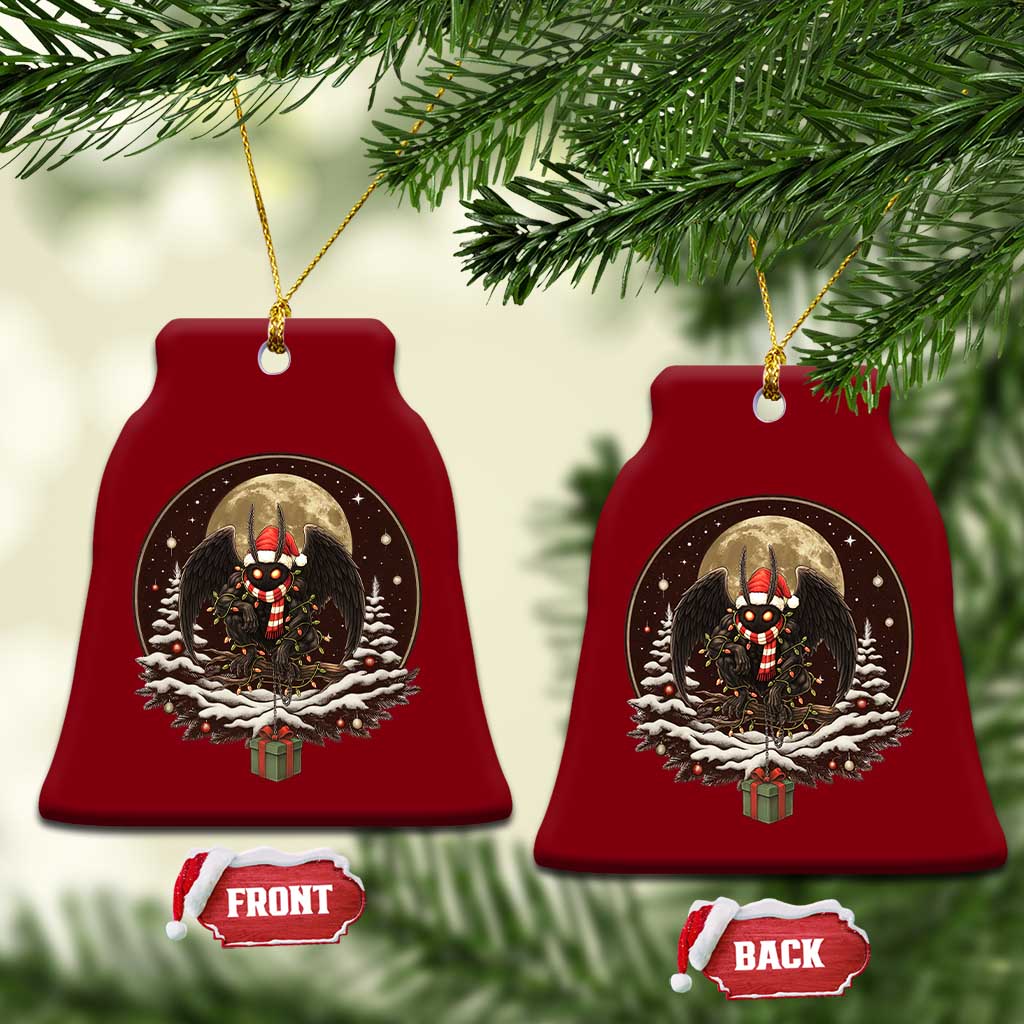 Mothman In Xmas Night Ceramic Ornament Funny Cryptid Gift TS12 Print Your Wear