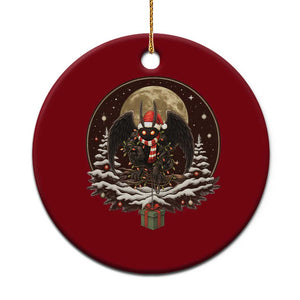 Mothman In Xmas Night Ceramic Ornament Funny Cryptid Gift TS12 1pc Red Print Your Wear