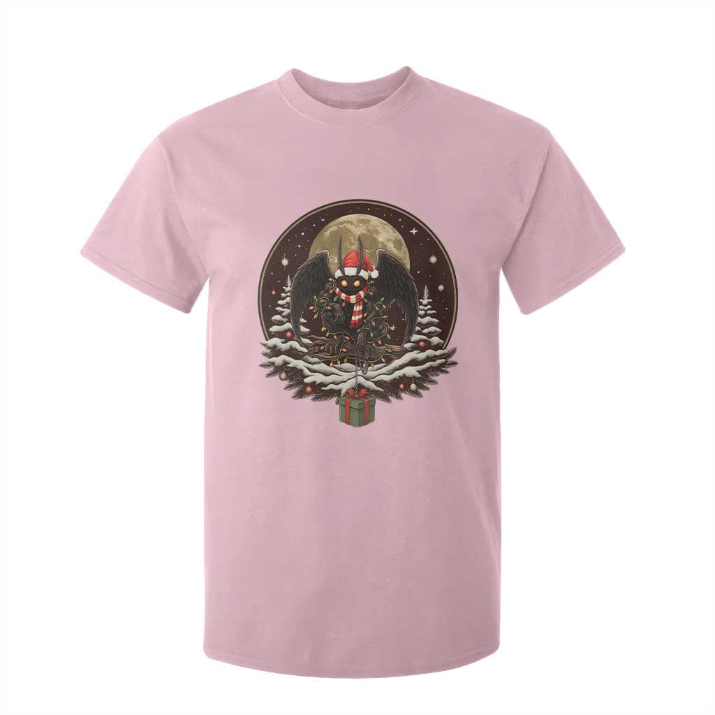 Mothman In Christmas Night T Shirt For Kid Funny Cryptid Gift TS12 Light Pink Print Your Wear