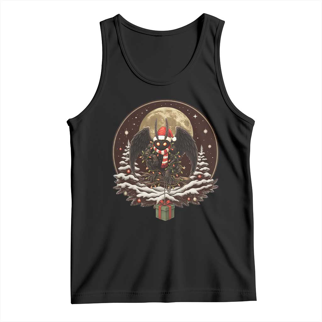 Mothman In Christmas Night Tank Top Funny Cryptid Gift TS12 Black Print Your Wear