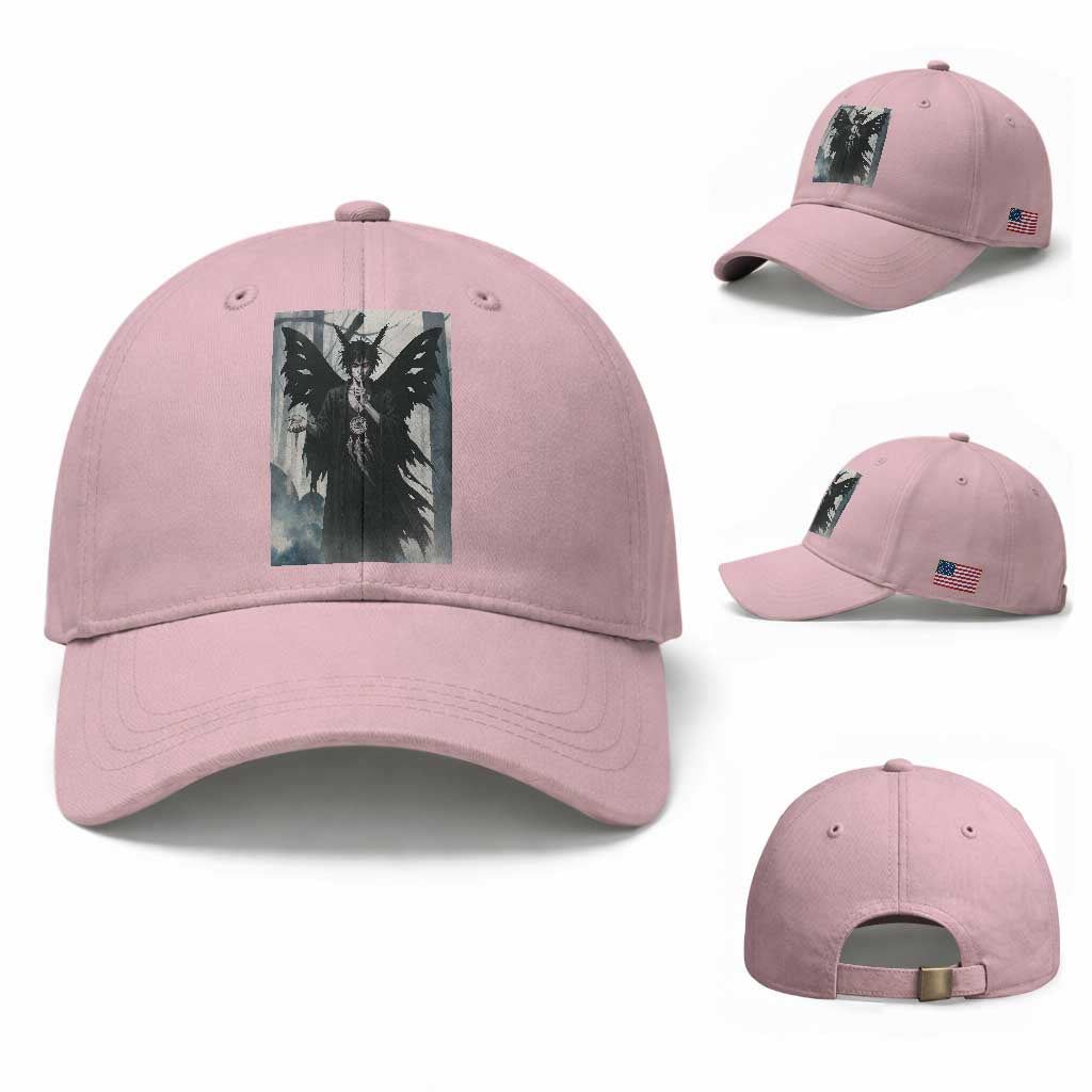 Mothman Sandman Baseball Cap Gothic Horror Fan Gift TS12 Baseball Cap Universal Fit Light Pink Print Your Wear