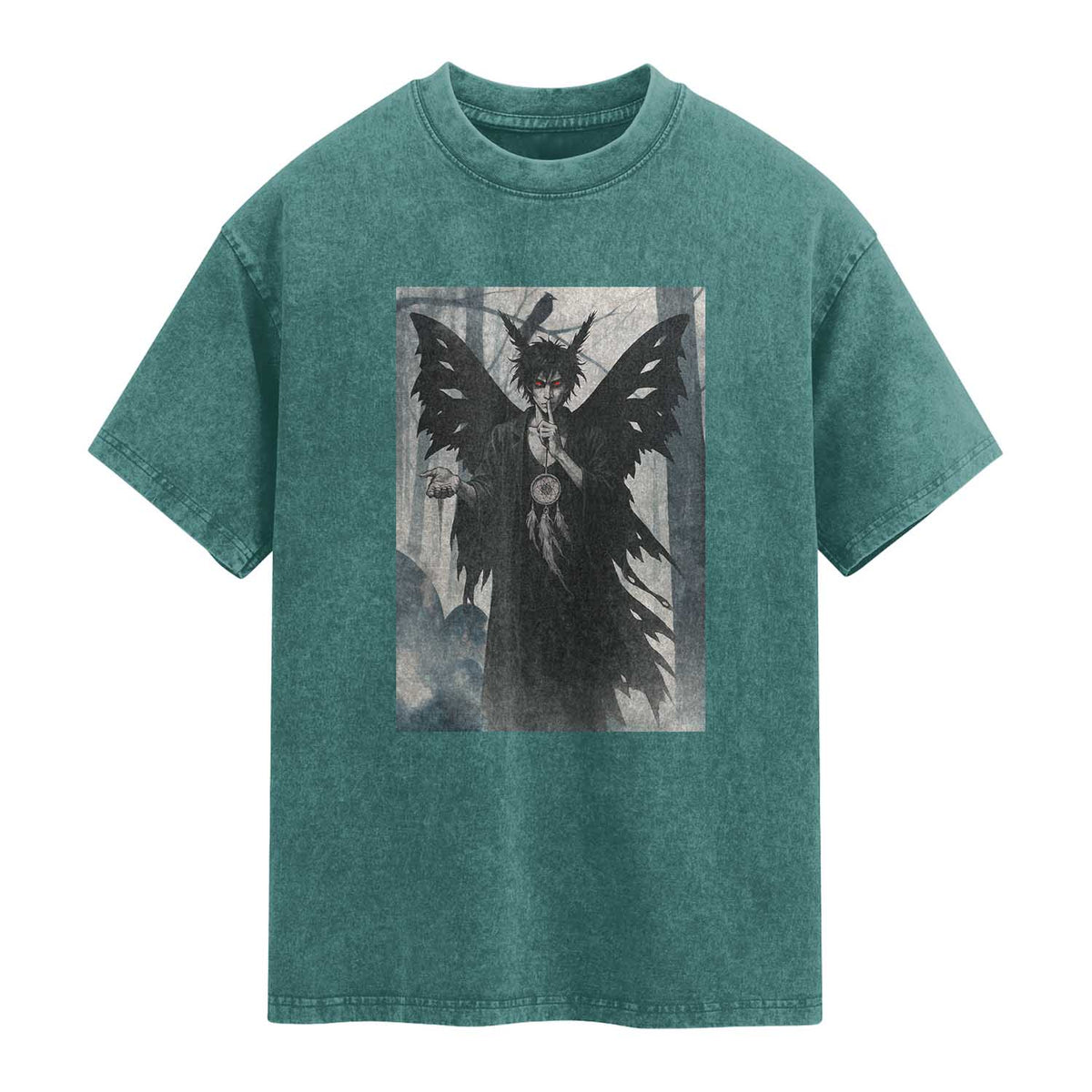 Mothman Sandman Washed Cotton T-Shirt Gothic Horror Fan Gift