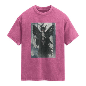 Mothman Sandman Washed Cotton T-Shirt Gothic Horror Fan Gift