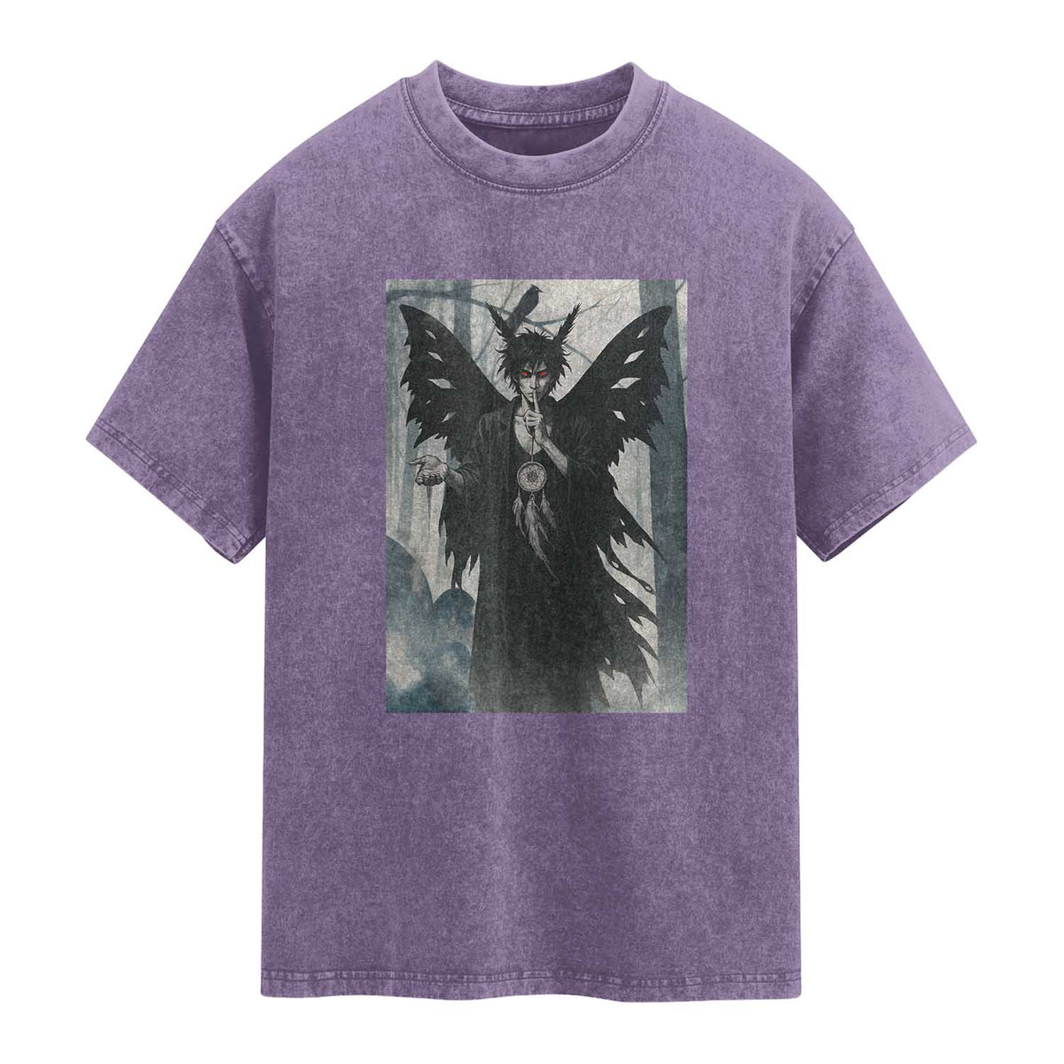 Mothman Sandman Washed Cotton T-Shirt Gothic Horror Fan Gift
