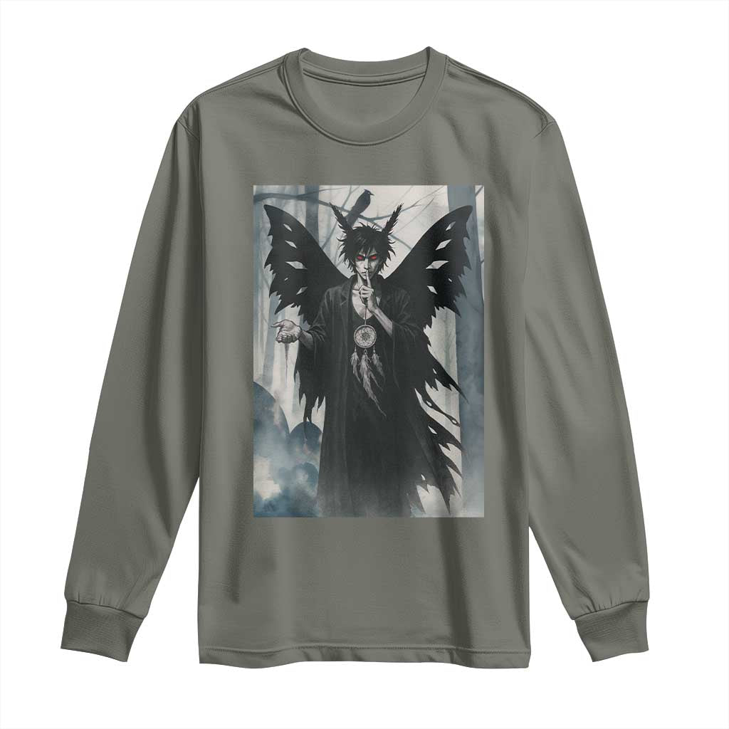 Mothman Sandman Long Sleeve Shirt Gothic Horror Fan Gift TS12 Military Green Print Your Wear