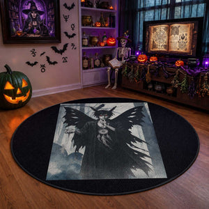 Mothman Sandman Round Rug Gothic Horror Fan Gift