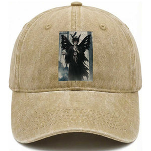 Mothman Sandman Washed Cotton Baseball Cap Gothic Horror Fan Gift TS12 Print Your Wear