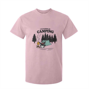 Mothman T Shirt For Kid Id Rather Be Camping Funny Cryptid Gift TS12 Light Pink Print Your Wear