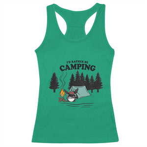 Mothman Racerback Tank Top Id Rather Be Camping Funny Cryptid Gift TS12 Irish Green Print Your Wear