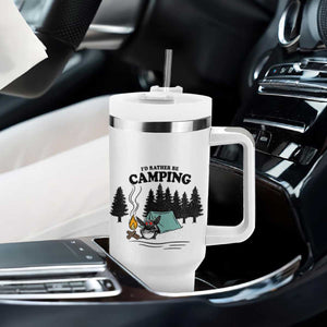Mothman Tumbler With Handle Id Rather Be Camping Funny Cryptid Gift TS12 Print Your Wear