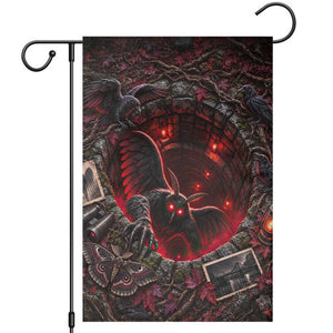 Mothman Winged Cryptid Red Eyes Folklore 3D Optical Illusion Garden Flag Silver Bridge West Virginia Horror Gift