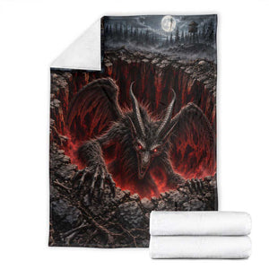 Jersey Devil Winged Cryptid Red Eyes 3D Optical Illusion Throw Blanket New Jersey Folklore Horror Halloween Gift