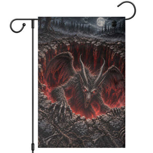 Jersey Devil Winged Cryptid Red Eyes 3D Optical Illusion Garden Flag New Jersey Folklore Horror Halloween Gift