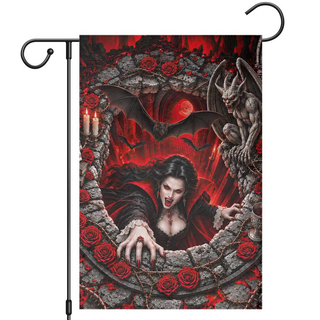 Gothic Vampire Dark Beauty 3D Optical Illusion Garden Flag Spooky Halloween Horror Fantasy