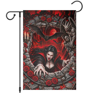 Gothic Vampire Dark Beauty 3D Optical Illusion Garden Flag Spooky Halloween Horror Fantasy