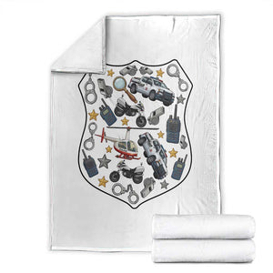 Cute Police Gear Law Enforcement Throw Blanket Cop Appreciation Gift Fun Officer Support