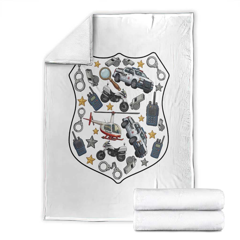 Cute Police Gear Law Enforcement Throw Blanket Cop Appreciation Gift Fun Officer Support