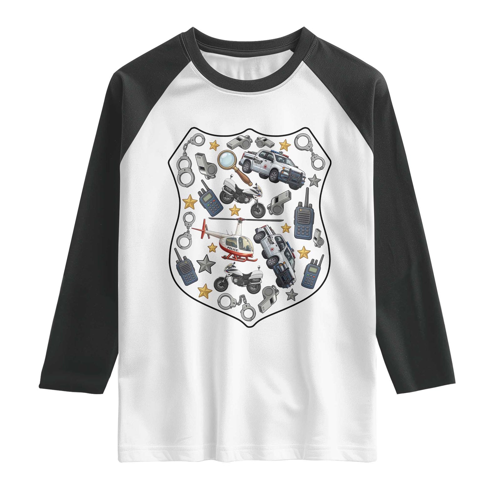 Cute Police Gear Law Enforcement Raglan Shirt Cop Appreciation Gift Fun Officer Support