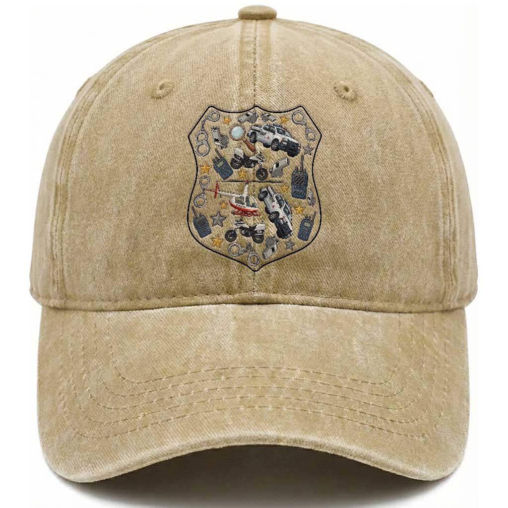 Cute Police Gear Law Enforcement Washed Cotton Baseball Cap Cop Appreciation Gift Fun Officer Support