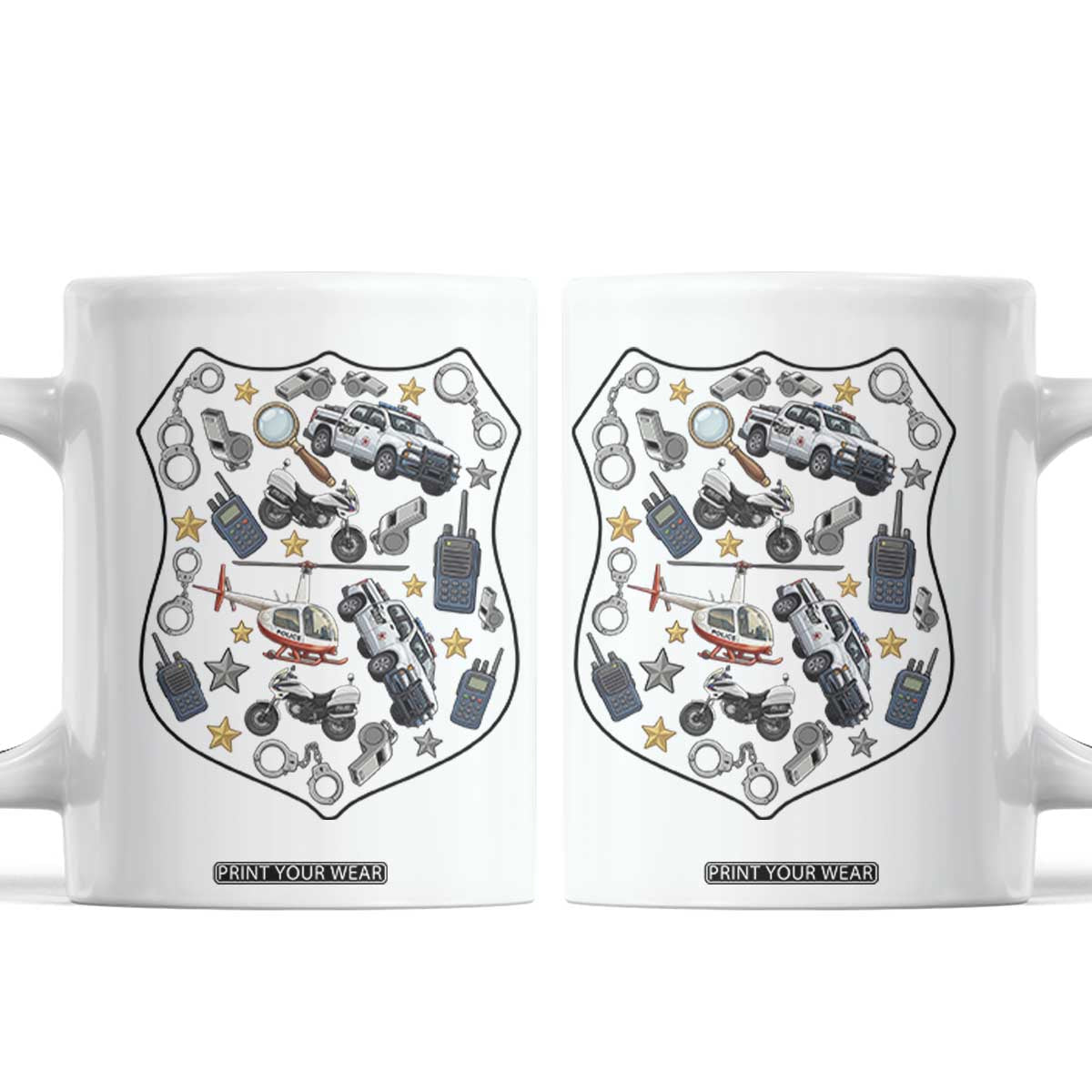 Cute Police Gear Law Enforcement Coffee Mug Cop Appreciation Gift Fun Officer Support