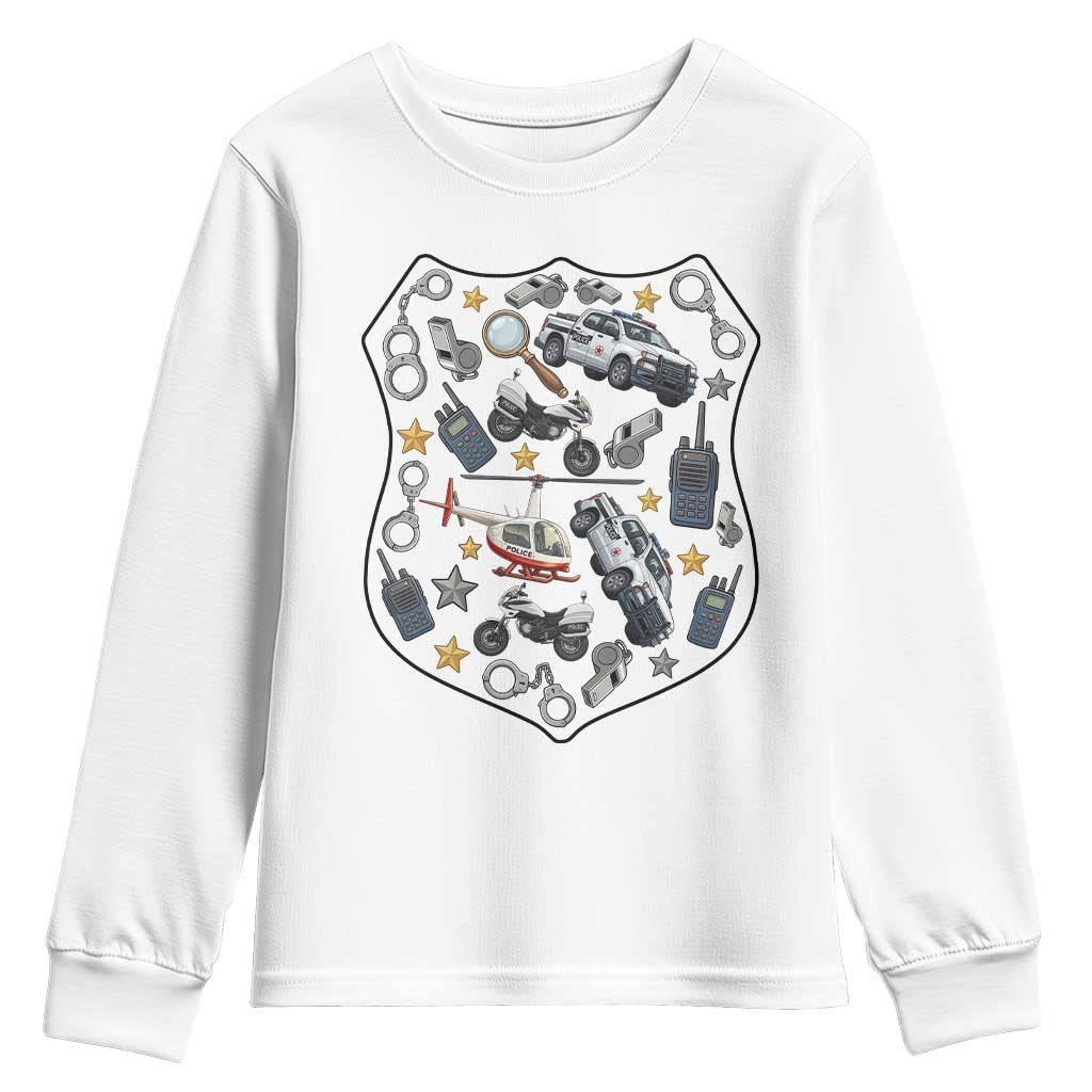Cute Police Gear Law Enforcement Youth Sweatshirt Cop Appreciation Gift Fun Officer Support