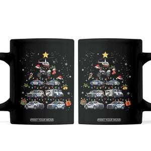 Funny Police Car Holiday Christmas Tree Coffee Mug Law Enforcement Cop Appreciation Gift