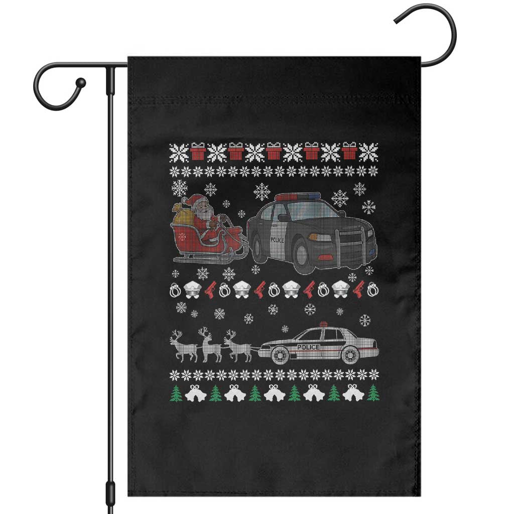 Funny Police Car Santa Reindeer Xmas Garden Flag Law Enforcement Christmas Gift