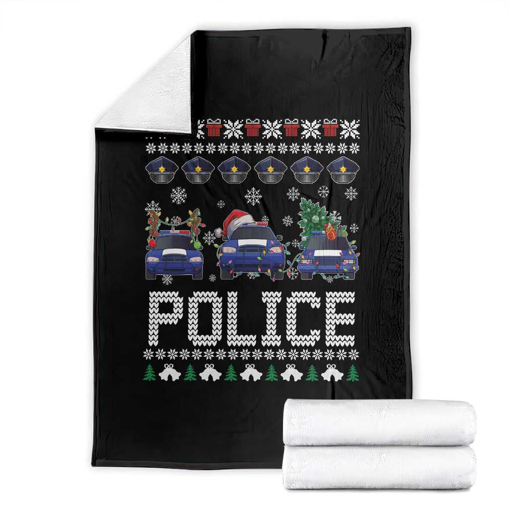 Police Car Xmas Throw Blanket Funny Cop Christmas Holiday Gift