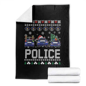 Police Car Xmas Throw Blanket Funny Cop Christmas Holiday Gift