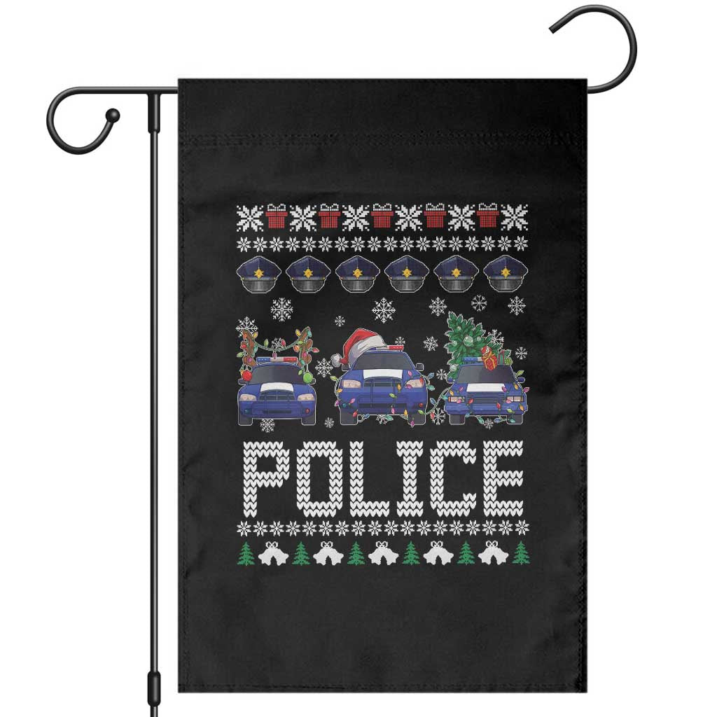 Police Car Xmas Garden Flag Funny Cop Christmas Holiday Gift