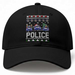 Police Car Xmas Baseball Cap Funny Cop Christmas Holiday Gift