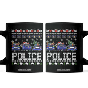 Police Car Xmas Coffee Mug Funny Cop Christmas Holiday Gift